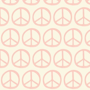 Peace Signs Cream and Pink Large