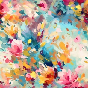 Pink and Orange Floral Abstract 