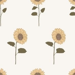 Golden Yellow Sunflowers, Autumn Fall Floral, Large