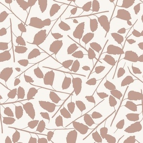 Pink and Cream Leaves, Autumn Fall Floral, Medium