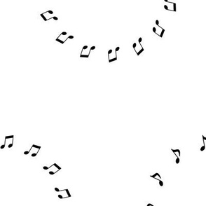 Music Notes Polka Dot No. 1 White - Large Version