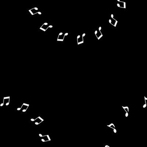 Music Notes Polka Dot No. 2 Black - Large Version