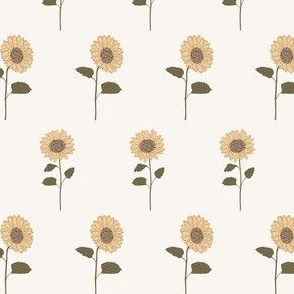 Sunflower, Simple Golden Yellow, Autumn, Fall Floral, Small
