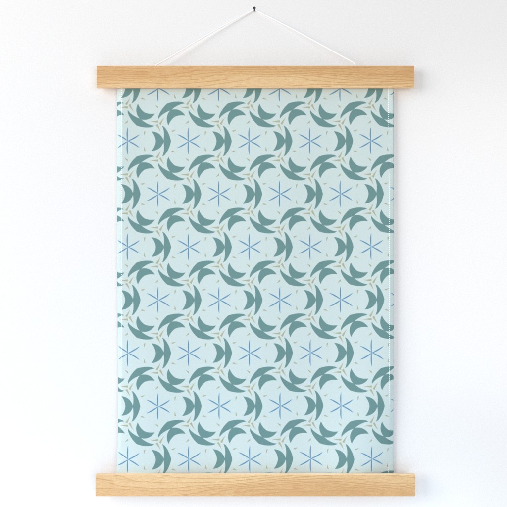 Cyan and Sage Reuleaux Pattern 