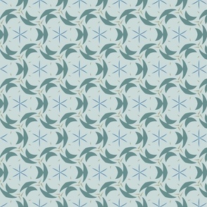 Cyan and Sage Reuleaux Pattern 