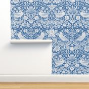 William Morris ~ Strawberry Thief ~ Blue & White