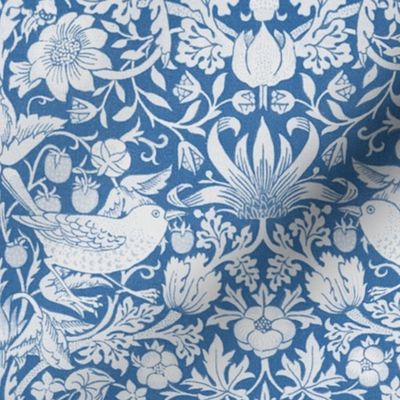 William Morris ~ Strawberry Thief ~ Blue & White