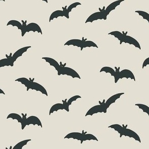 Cute Halloween Bats on a Linen Off White Background