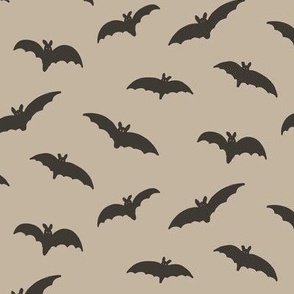 Cute Halloween Bats on Sand Tan Gray