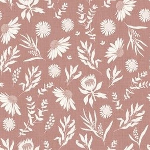 Medium Scale // Australiana Flora Eucalyptus, Echinacea, Protea and Wattle on Rose Pink