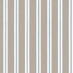 Tilney Stripe Taupe and French Blue