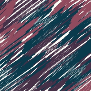 Prussian Blue Burgundy Dusty Rose Modern Abstract