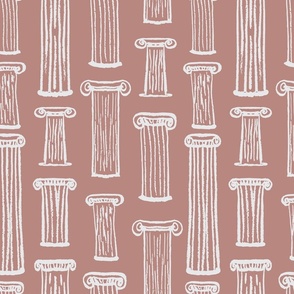 Greek Columns - Terracotta Pink