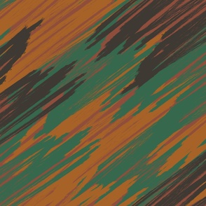 Green Orange and Brown Abstract Halloween Pattern