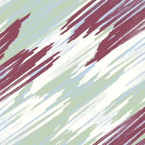Burgundy Sage Green and Pale Green Abstract