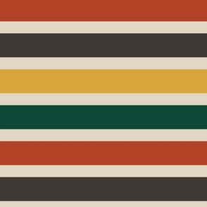 Orange, Yellow, Brown ,and Green Stripes