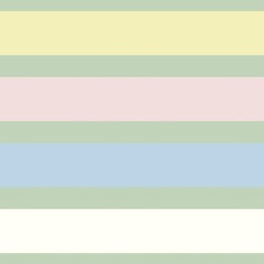 Colorful Easter Stripes in Pastel Blue, Green, Yellow and Pink