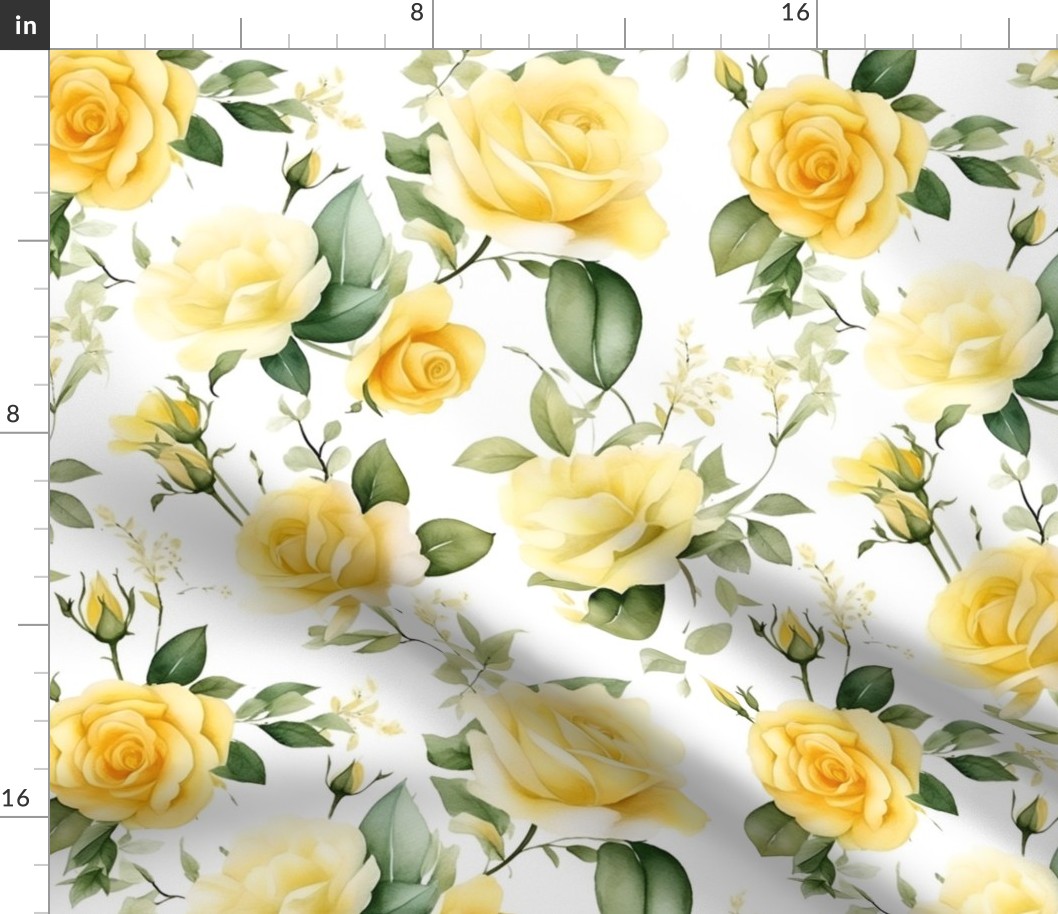 Victorian Vintage Yellow Roses