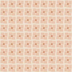 Arlo Abstract Square Stripes Checks - Coral