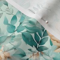 Teal Watercolor Florals 24