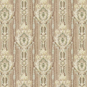 acanthus scroll medallions in stripes 