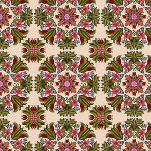 Mandala Tulips_on Cream_MEDIUM_8x8_(wallpaper 6x6)