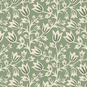 Whimsical Tulips - Sage Green