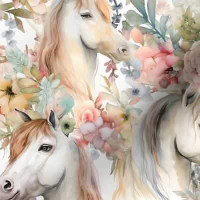 Watercolor Boho Horses