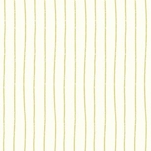 Hand-drawn Textured Stripes - Muted Yellow Gold on Soft Cream