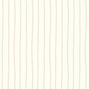 Hand-drawn Textured Stripes - Salmon Pink on Soft Cream