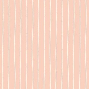 Hand-drawn Textured Stripes - Salmon Pink