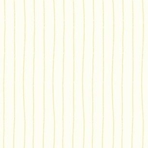 Hand-drawn Textured Stripes - Butter Yellow on Soft Cream