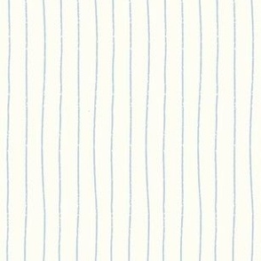 Hand-drawn Textured Stripes - Baby Blue on Soft Cream