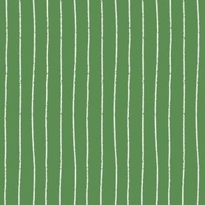 Hand-drawn Textured Stripes - Kelly Green 