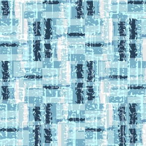 Indigo Plaid- Blue Textured Modern Plaid 