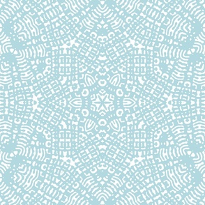 Spa Blue Tribal Tile Pattern - Texture - Kaleidoscope  