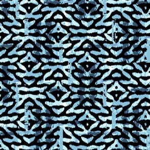 Indigo Tribal Geometric - Dashes - Blue and Black  