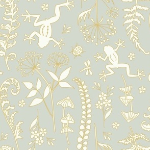 Frog and Fern Little Greene Pearl colour
