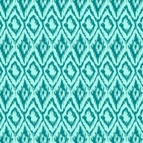 Ikat Diamond Two toned teal small by Autumn Hathaway