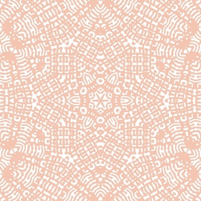 Peach Tribal Tile Pattern - Texture - Kaleidoscope 