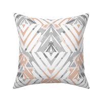 Peach and Grey Rustic Tribal Chevron with Texture 