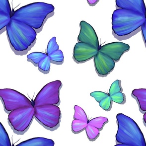 Multi-colored butterflies 
