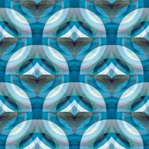 Prismatic Geometric Orbs - Teal Blue 