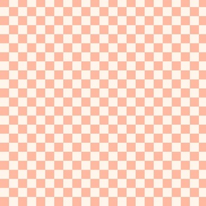 Coral Pink Checker print - Medium