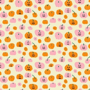 Jack O Lanterns, Orange and pink pumpkin patch