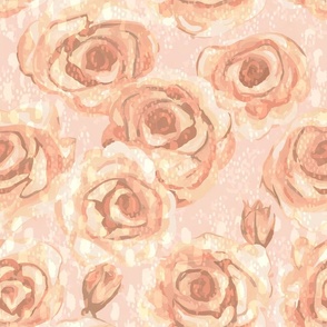 Warm Boho Roses- Romantic Summer Wedding - Soft Peach and Neutrals 