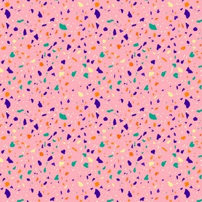 Bright Colorful Halloween Terrazzo on pink