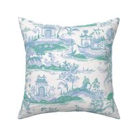 Pearl River Toile Periwinkle and Emerald