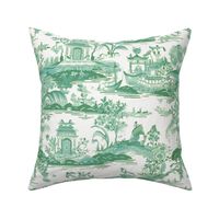 Pearl River Toile Green Blue