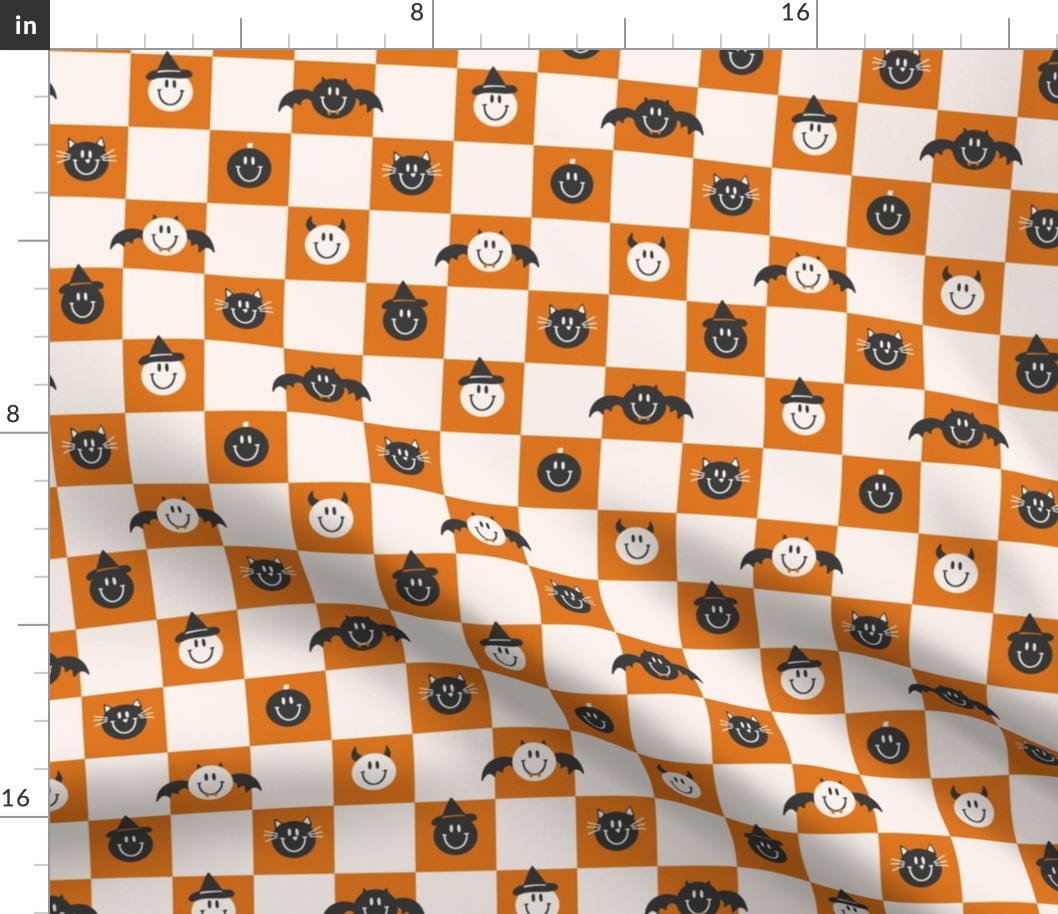 Spooky Check on orange